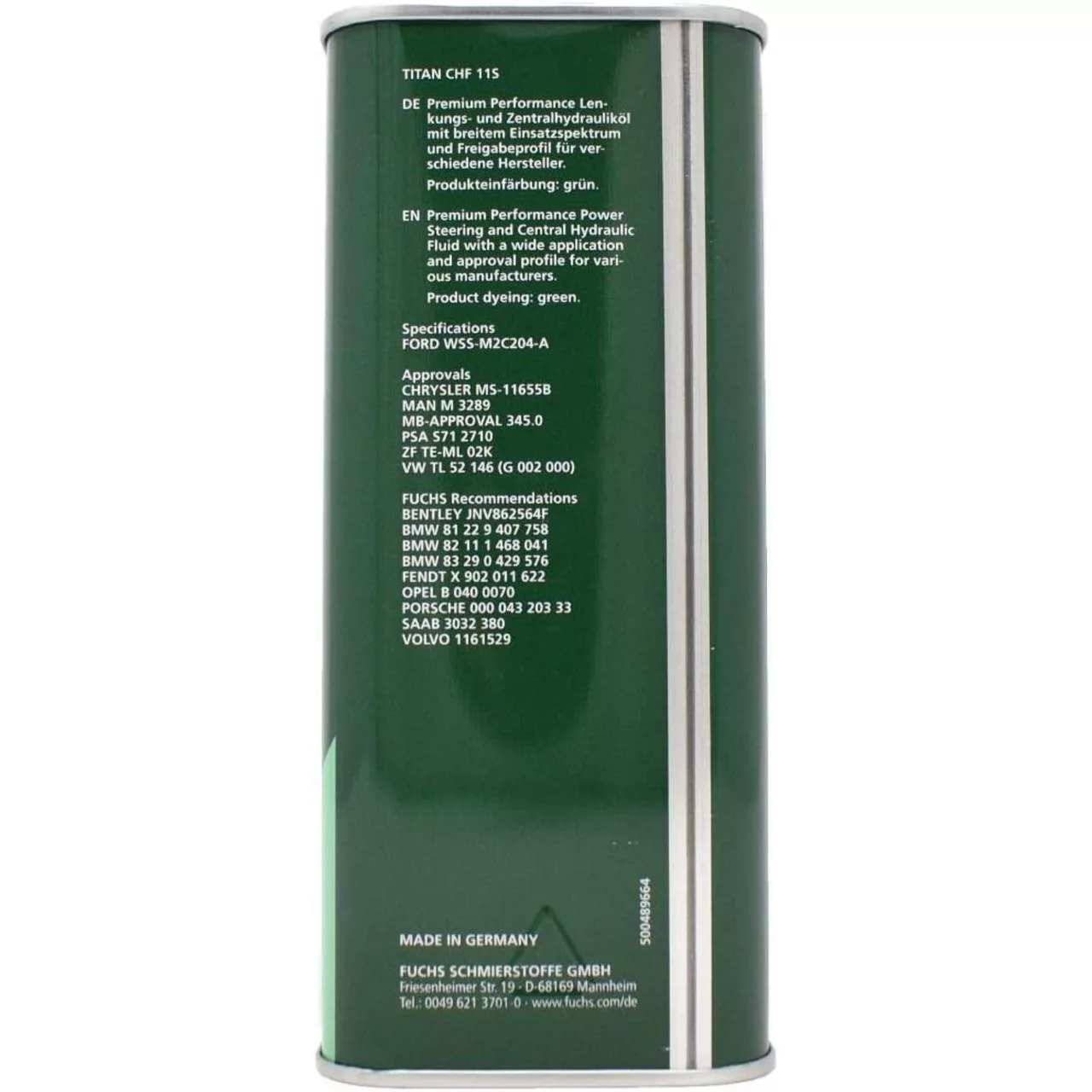 روغن هیدرولیک فرمان فوکس مدل Titan CHF 11s حجم 1 لیتر