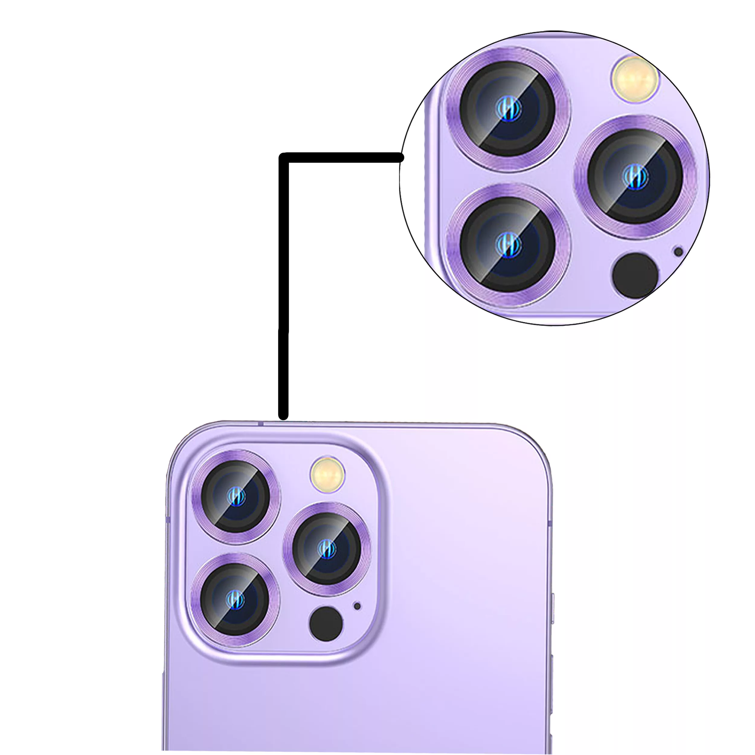 محافظ لنز دوربین بوف مدل HD-ColorLenz مناسب برای گوشی موبایل اپل Iphone 14 Pro Max / 14 Pro