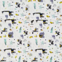 روکش لحاف کتان آدنو مدل حیوانات کد FI45 یک نفره سایز 220x160 سانتیمتر