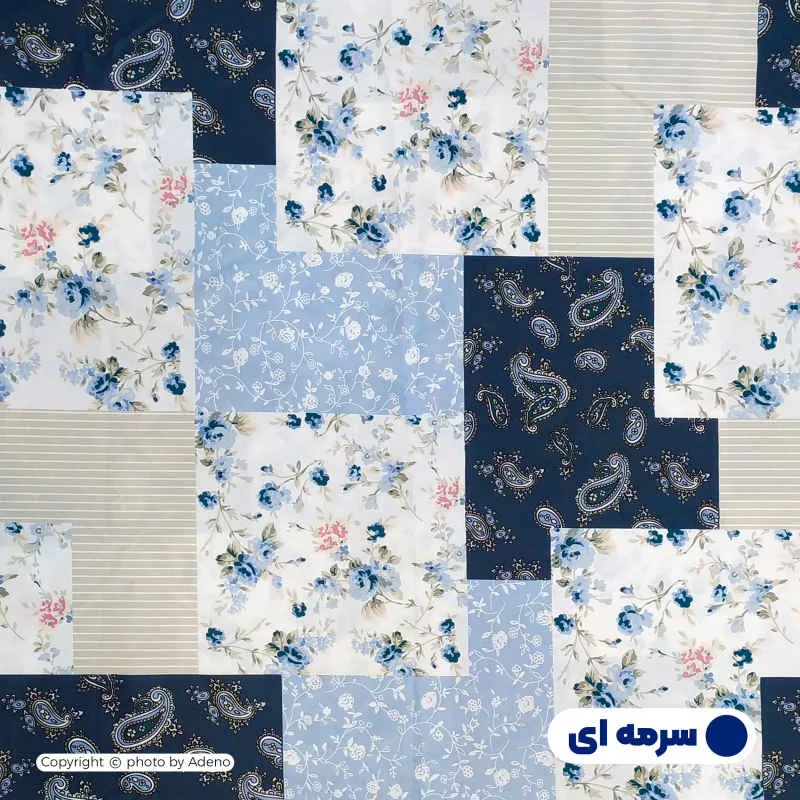 ملحفه آدنو مدل چهل تکه کد CH110 دونفره سایز 180x200 سانتی متر