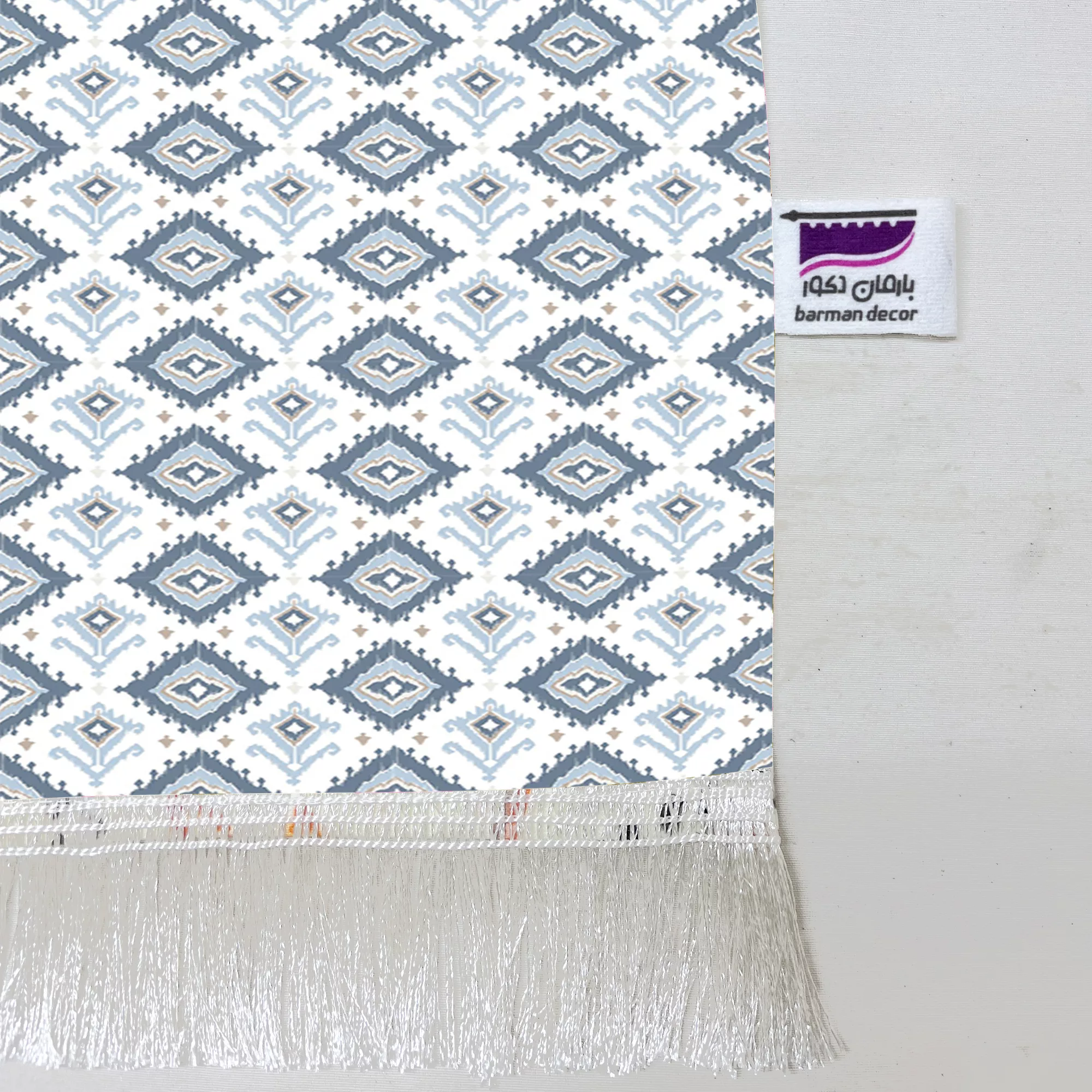 شال مبل بارمان دکور طرح لوزی رنگ پاستیلی کد 67 سایز 98x180 سانتی متر