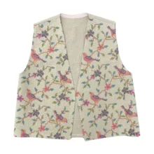 جلیقه رسمی زنانه مدل باغ گل رنگ کرم