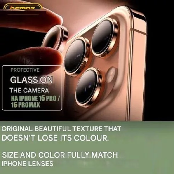 محافظ لنز دوربین ریمکس کد 1 مناسب برای گوشی موبایل اپل iPhone 16 Pro / 16 Pro Max