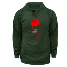 هودی زنانه مدل ساعت رنگ یشمی