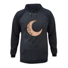 هودی زنانه مدل ماه رنگ ذغال سنگی