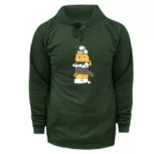 هودی زنانه مدل گربه بازیگوش رنگ یشمی