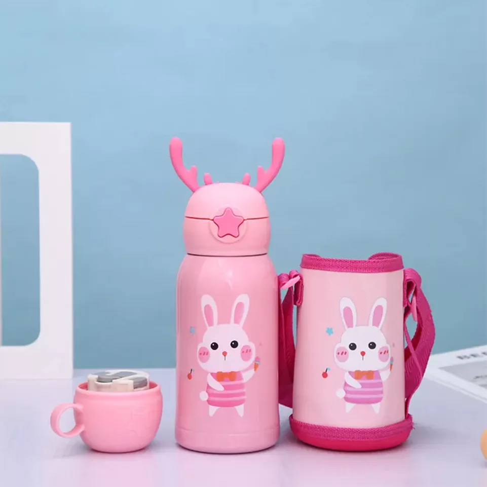 فلاسک کودک مدل شاخ گوزن طرح خرگوش گنجایش 0.5 لیتر
