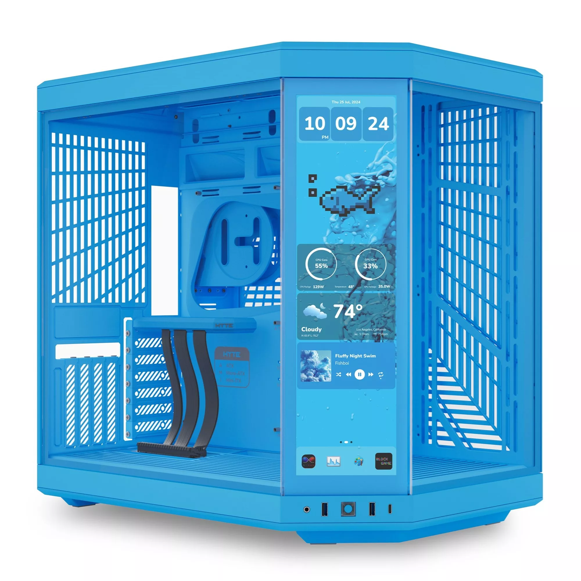 کیس کامپیوتر هایت مدل Y70 Touch Infinite Blueberry Milk