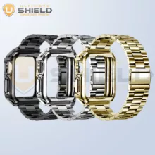 بند آلتیمیت شیلد مدل 3BLX مناسب برای اپل واچ سری 7/8/9 سایز 45 میلی متری به همراه کاور