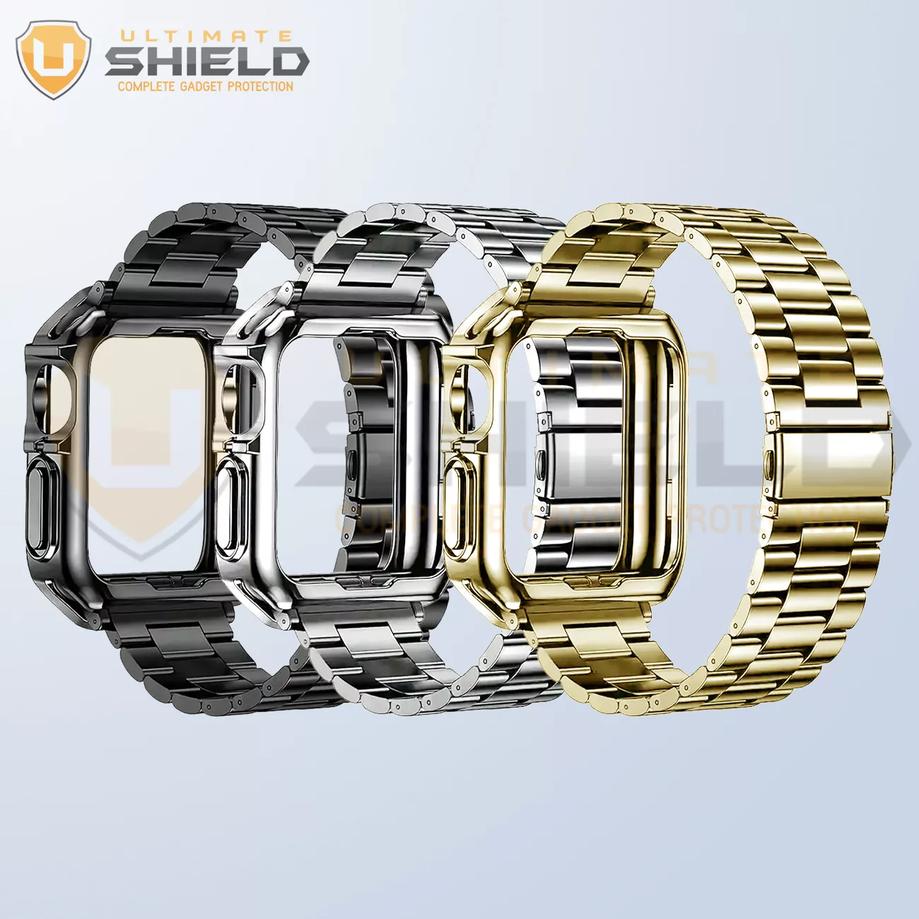 بند آلتیمیت شیلد مدل 3BLX مناسب برای اپل واچ سری 7/8/9 سایز 45 میلی متری به همراه کاور