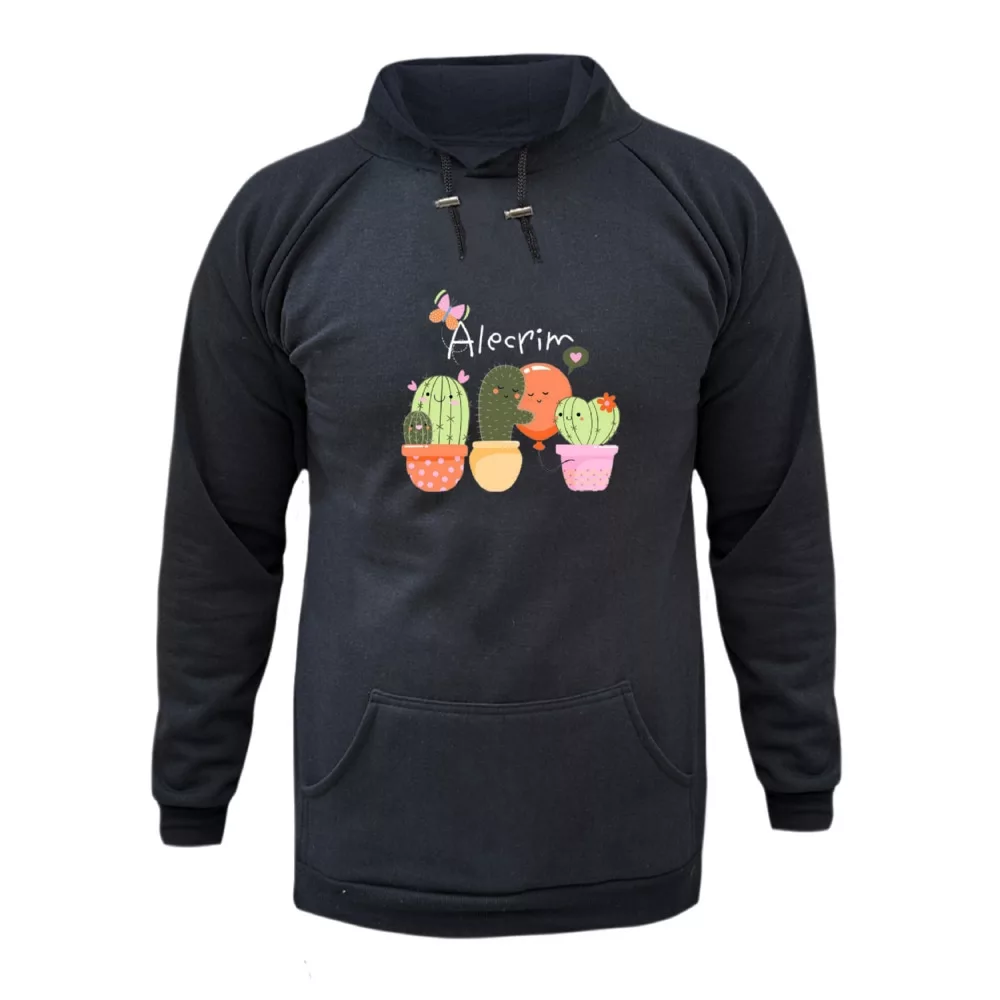 هودی زنانه مدل کاکتوس کد ۱ رنگ ذغال سنگی