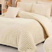 سرویس روتختی مدل مخمل ترک کرکره ای کد AJ 4236 دو نفره 8 تکه