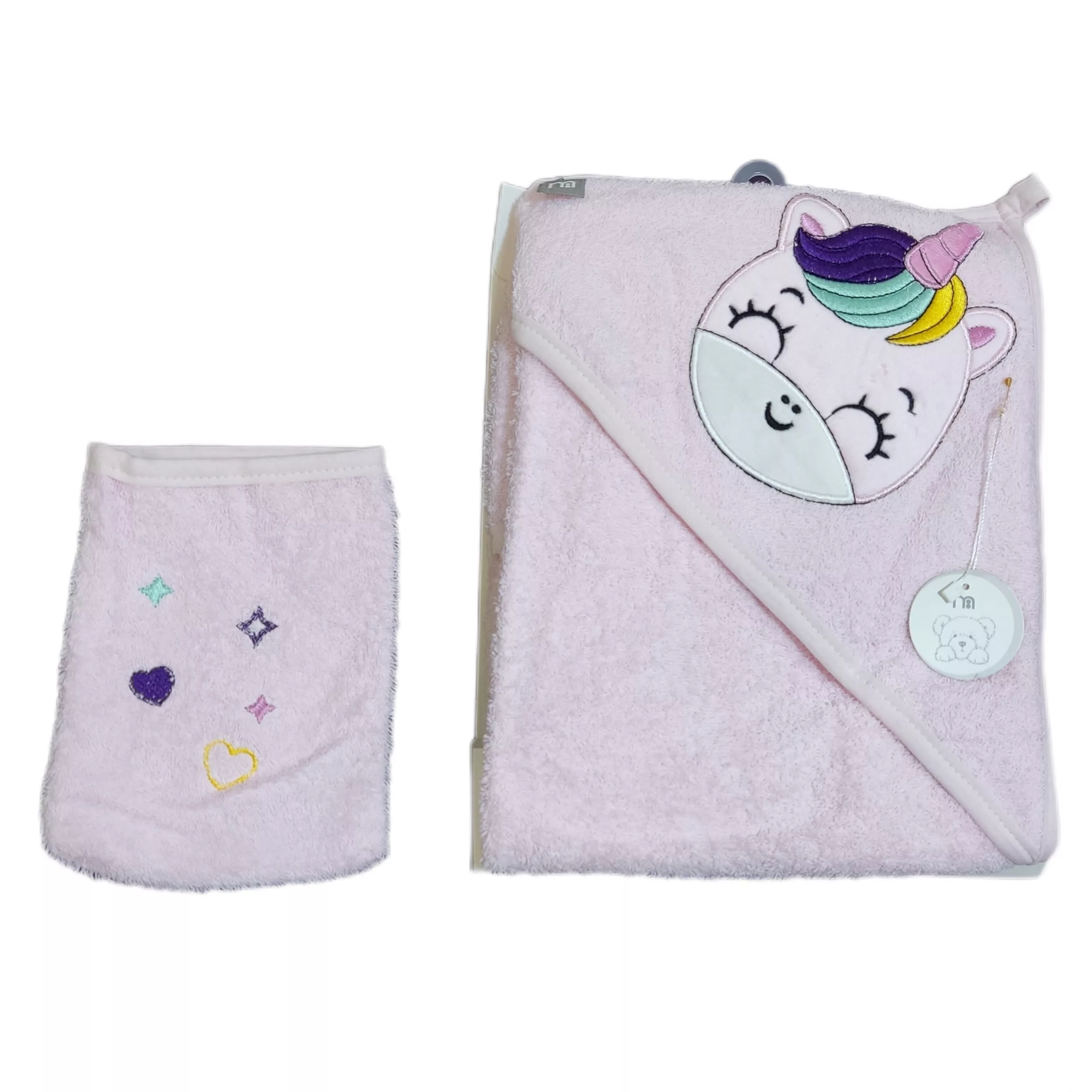 ست حوله مادرکر مدل گلدوزی طرح یونیکورن بالدار مجموعه 2 عددی