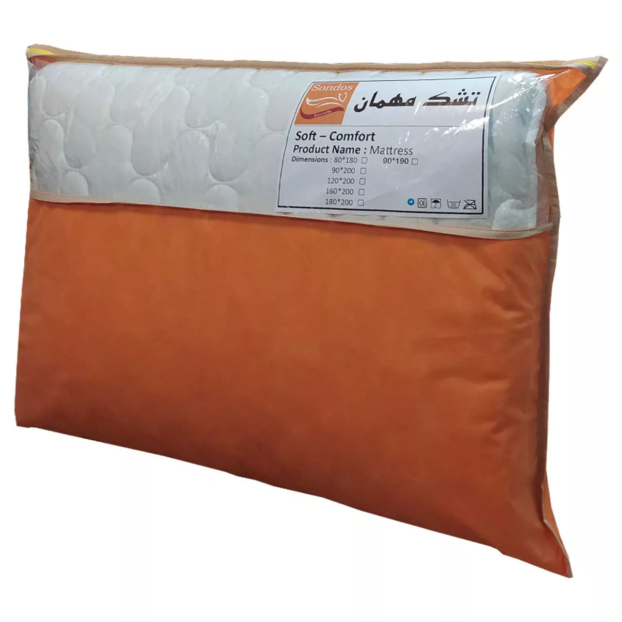 تشک مهمان سندس کد F8 سایز 190x90 سانتی متر