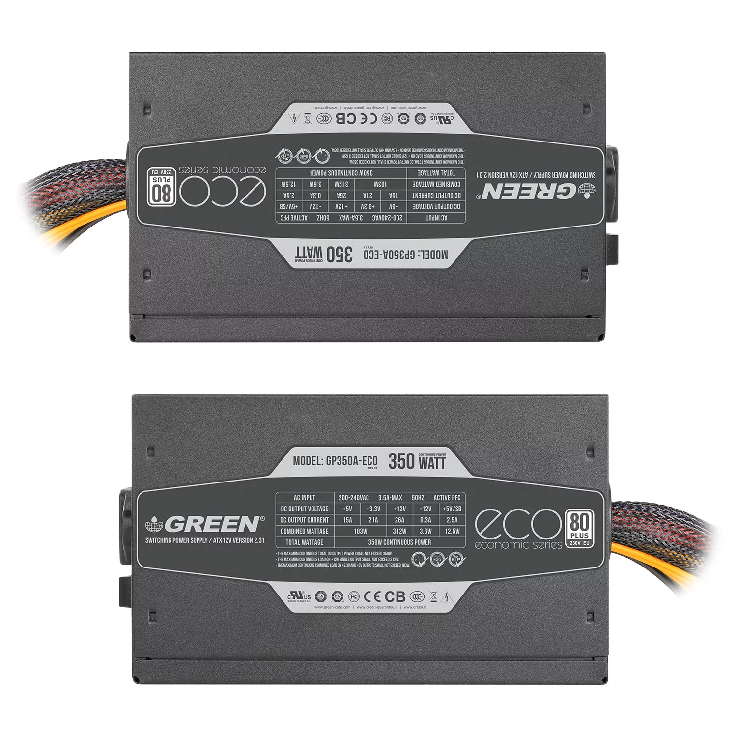 منبع تغذیه گرین مدل GP350A-ECO Rev3.1