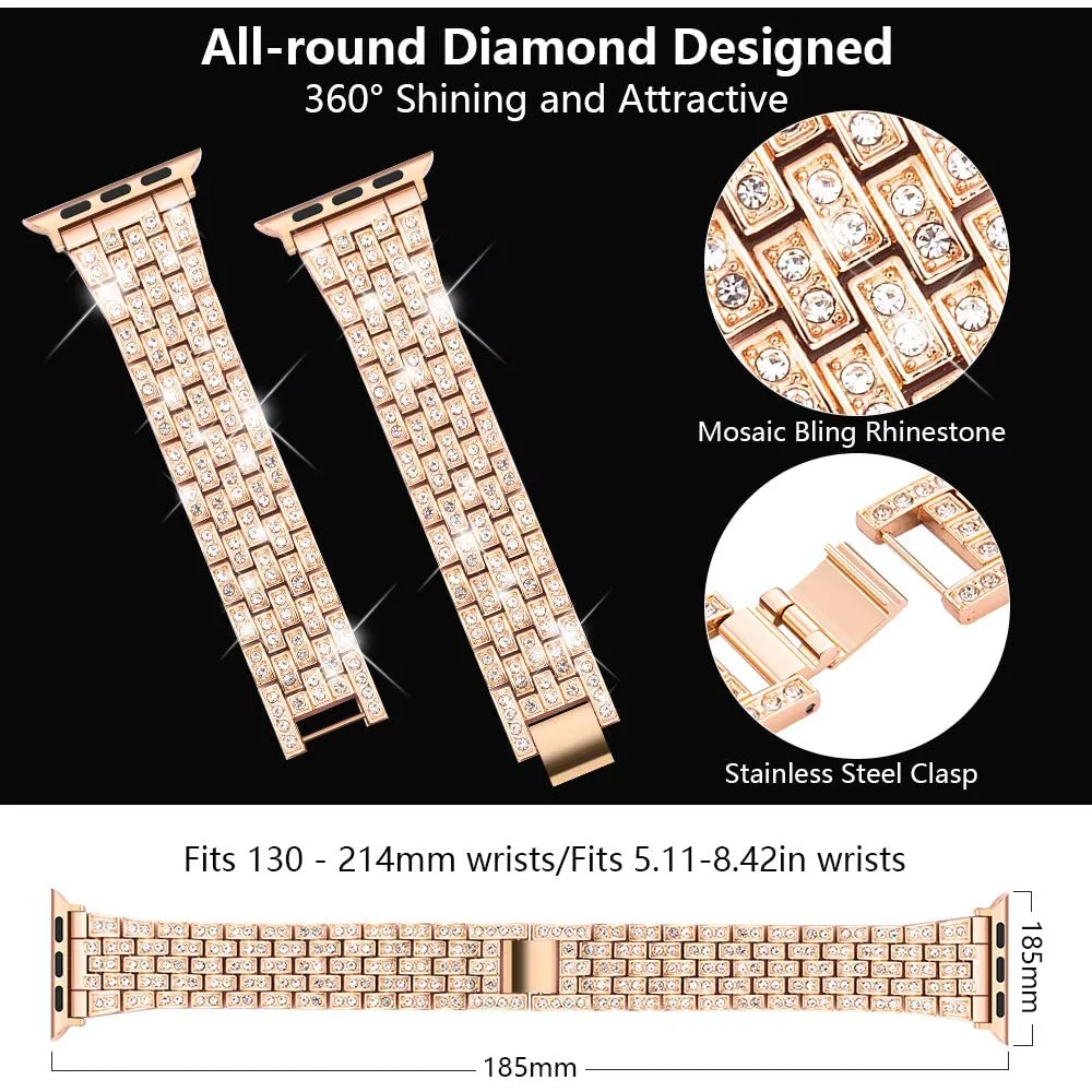 بند طرح Diamond کد i1011 مناسب برای اپل واچ 38/40 میلیمتری