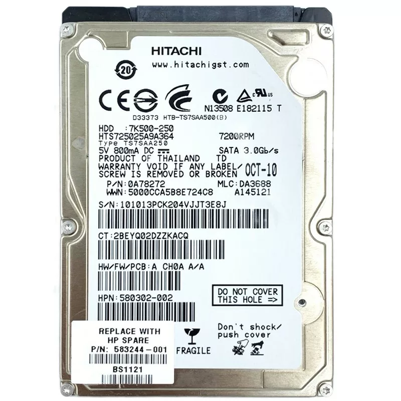هارددیسک اینترنال هیتاچی مدل 5K500-250 ظرفیت 250 گیگابایت