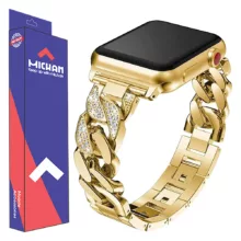 بند میچلن مدل Diamond Stell مناسب برای ساعت هوشمند هاینو تکو T94 Ultra Max / T93 Ultra max / T89 Ultra / T99 Ultra Max 49mm