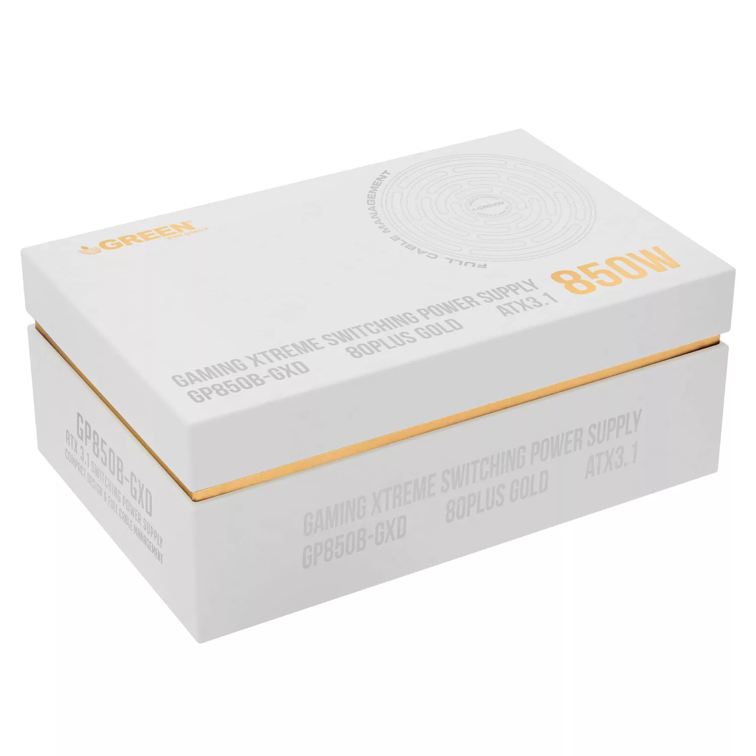 منبع تغذیه کامپیوتر 850W وات گرین مدل GP850B-GXD White (ATX 3.1)