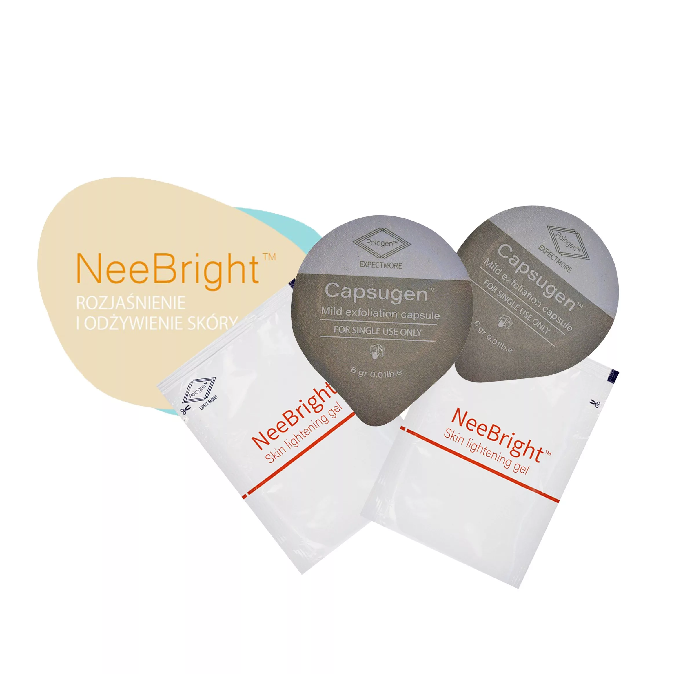 ژل ترمیم‌کننده و روشن کننده صورت پولوژن مدل NeeBright مناسب برای انواع پوست حجم 20 میلی‌لیتر بسته 12 عددی