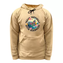 هودی زنانه مدل پروانه رنگ کرم