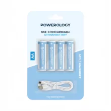 باتری قلمی قابل شارژ پاورولوجی مدل PAAV2 بسته چهار عددی