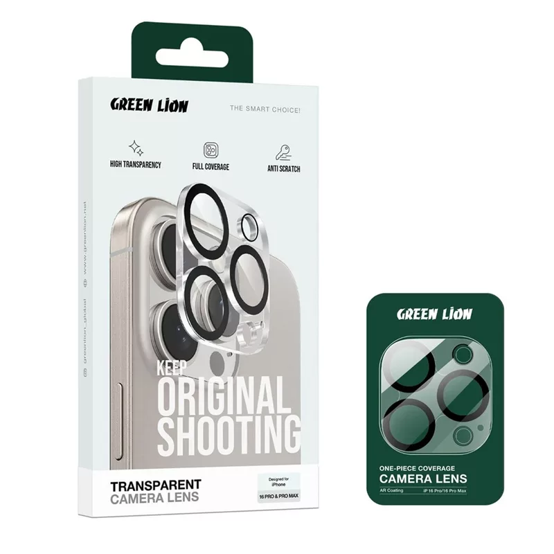 محافظ لنز دوربین گرین لاین مدل GNTRPCL16PMTP مناسب برای گوشی موبایل اپل IPhone 16 Pro / 16 Pro Max