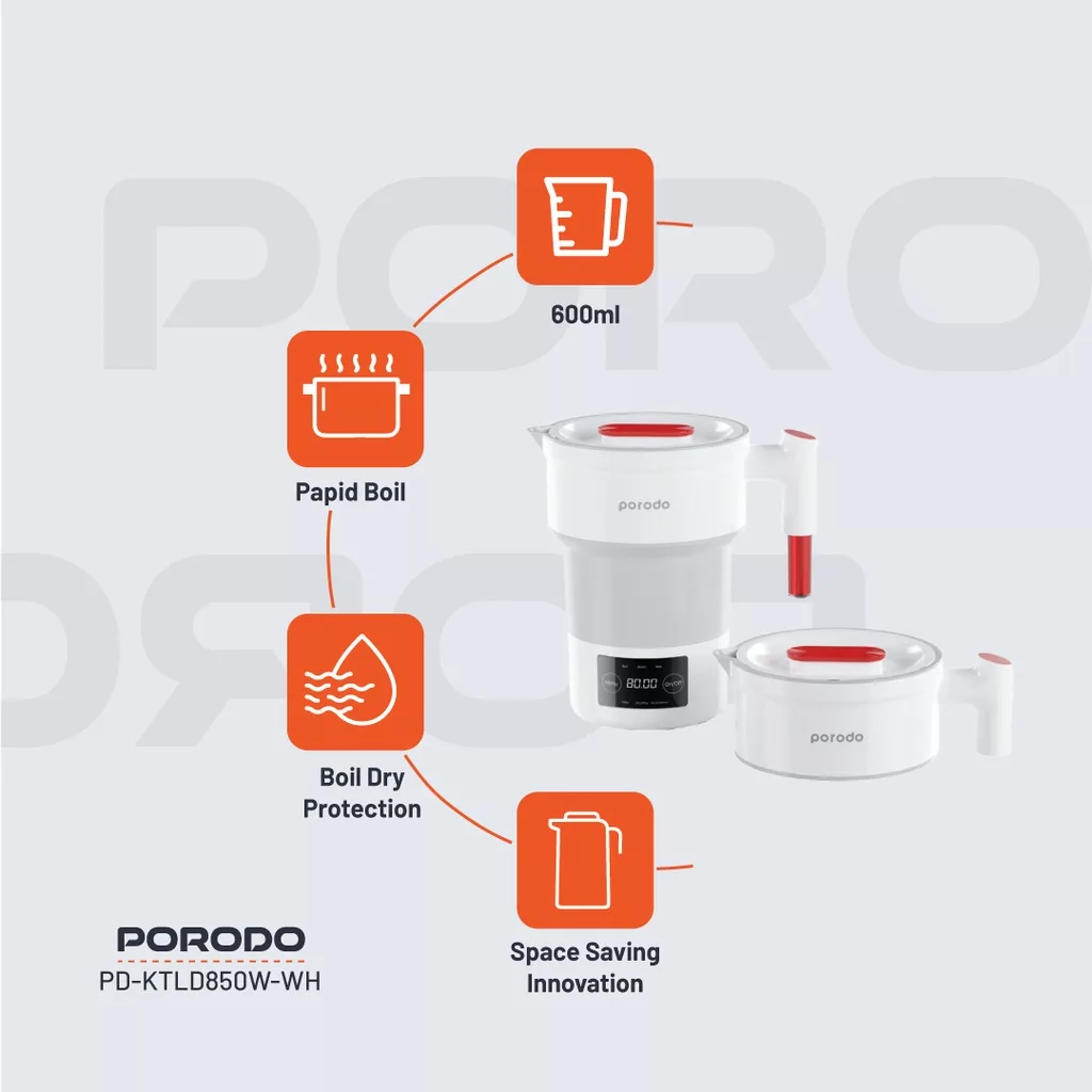 کتری برقی پرودو مدل PD-KTLD850W-WH گنجایش 0.6 لیتر