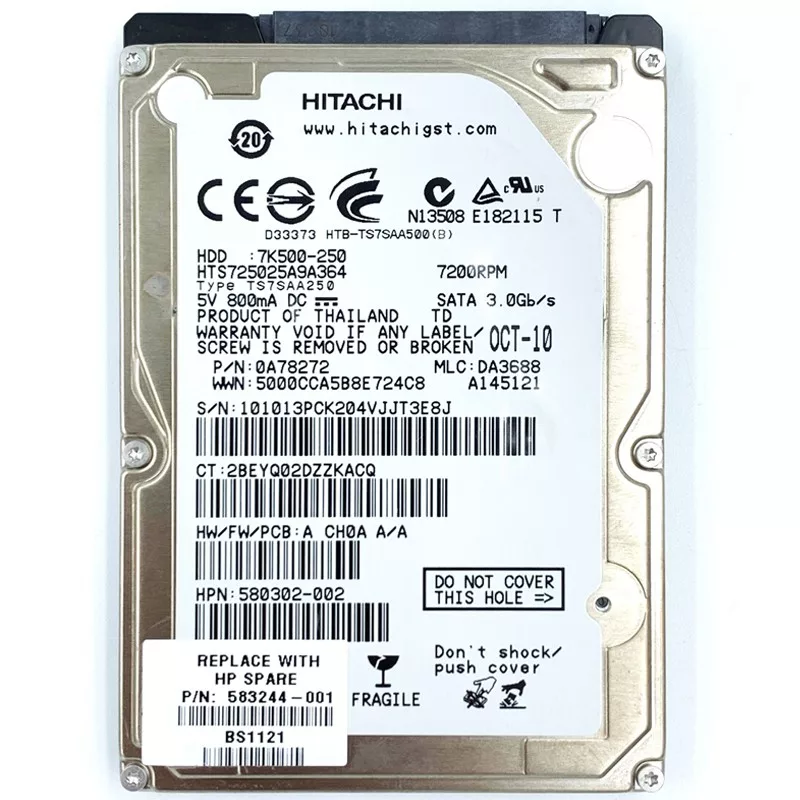 هارددیسک اینترنال هیتاچی مدل 5K500-250 ظرفیت 250 گیگابایت