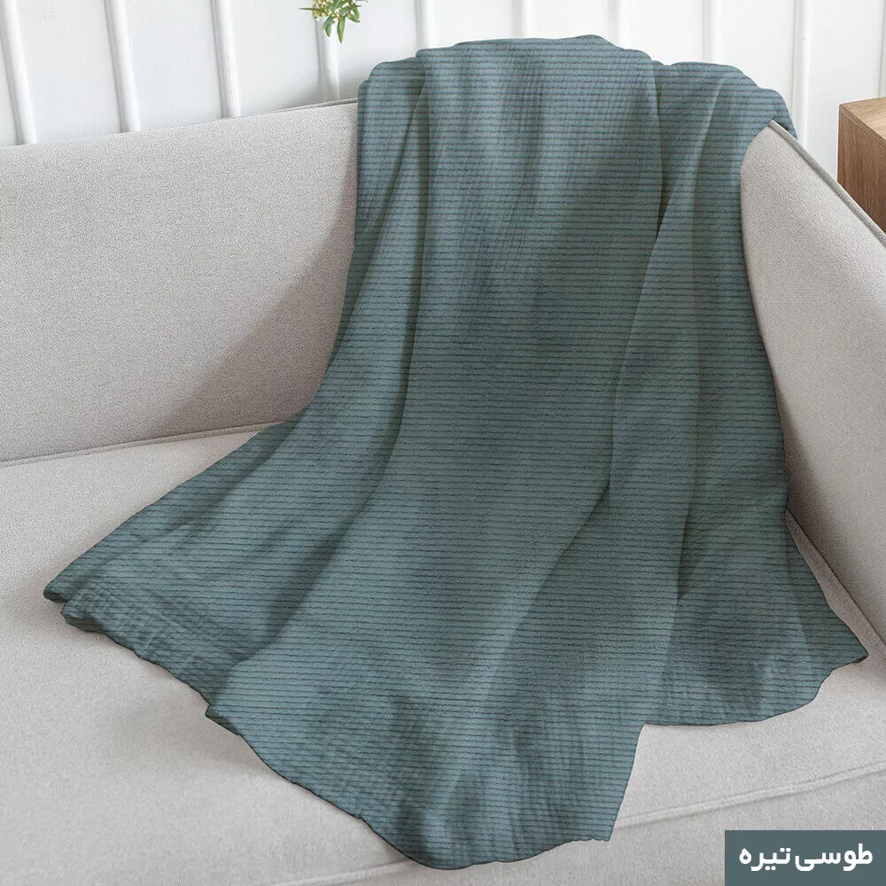 شال مبل شاران هوم مدل مخملی طرح راه راه سایز 250×170 سانتی متر