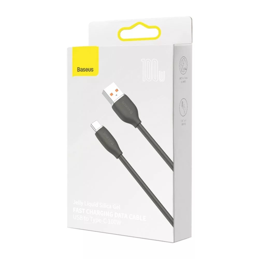 کابل تبدیل USB به USB-C باسئوس مدل JELLY LIQUID SILICA GEL 100W طول 2 متر