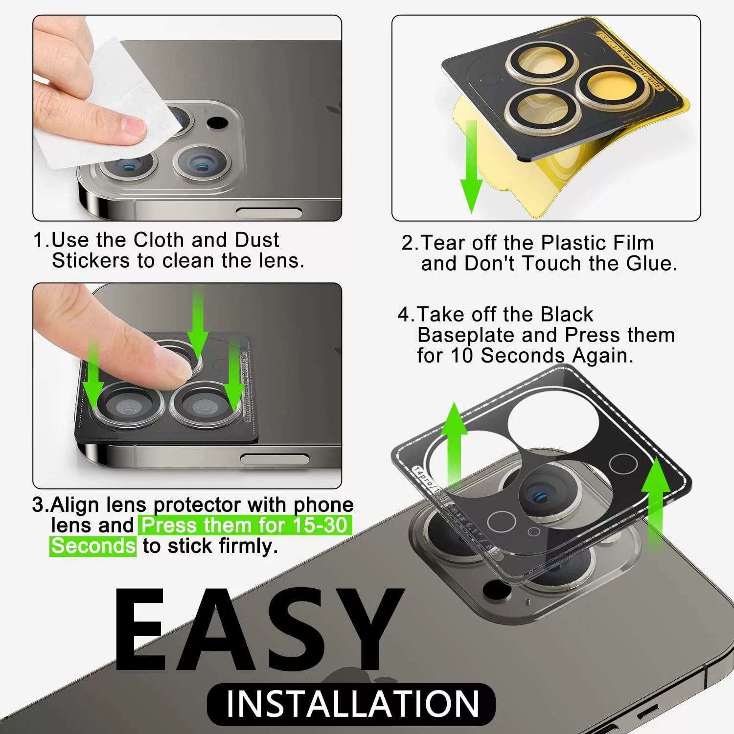 محافظ لنز دوربین بوف مدل HD-ColorLenz مناسب برای گوشی موبایل اپل Iphone 14 Pro Max / 14 Pro