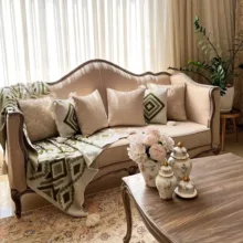 شال مبل و تخت مدل پانچدوزی سایز 142×175 سانتیمتر