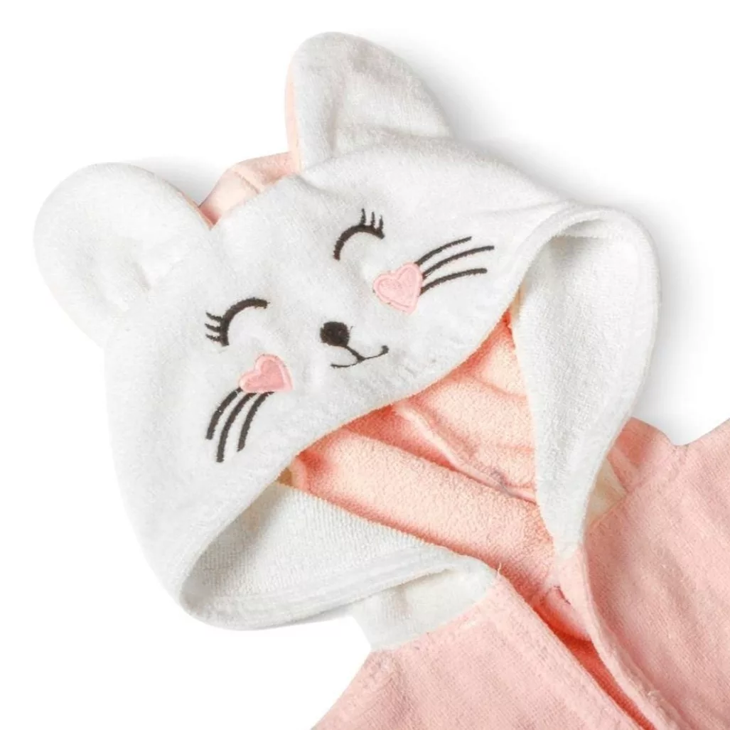 حوله پالتویی کودک کلبک طرح گربه سایز 70