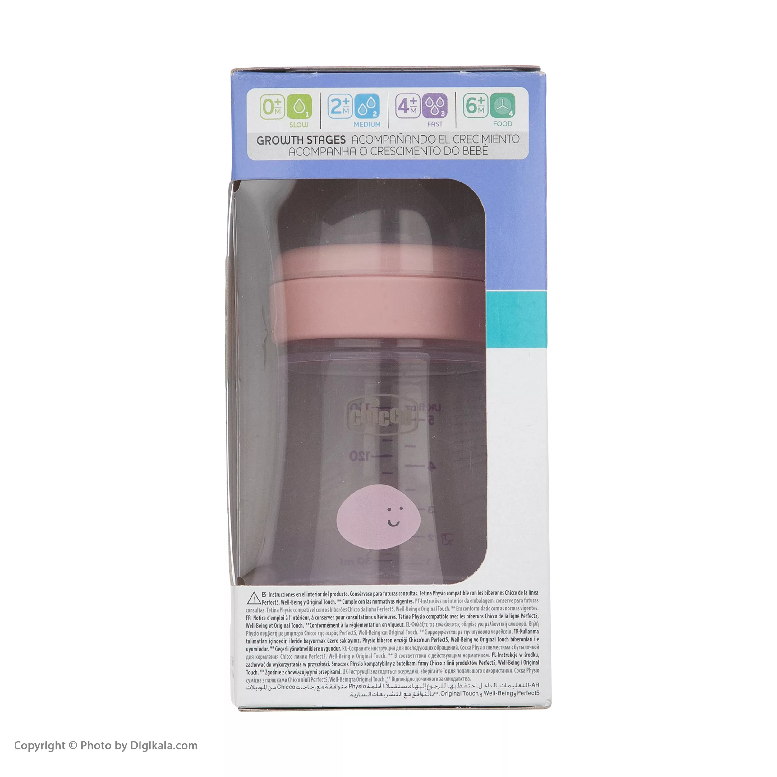 شیشه شیر چیکو مدل پرفکت سیلیکان گنجایش 150 میلی لیتر