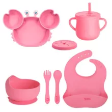 سرویس غذا خوری 8 پارچه کودک هاگی باگی مدل سیلیکونی