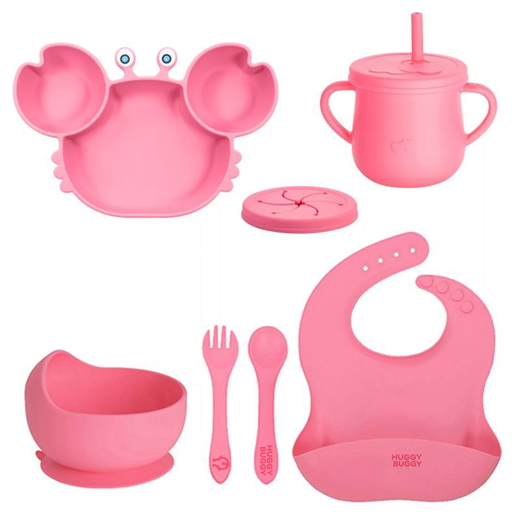 سرویس غذا خوری 8 پارچه کودک هاگی باگی مدل سیلیکونی