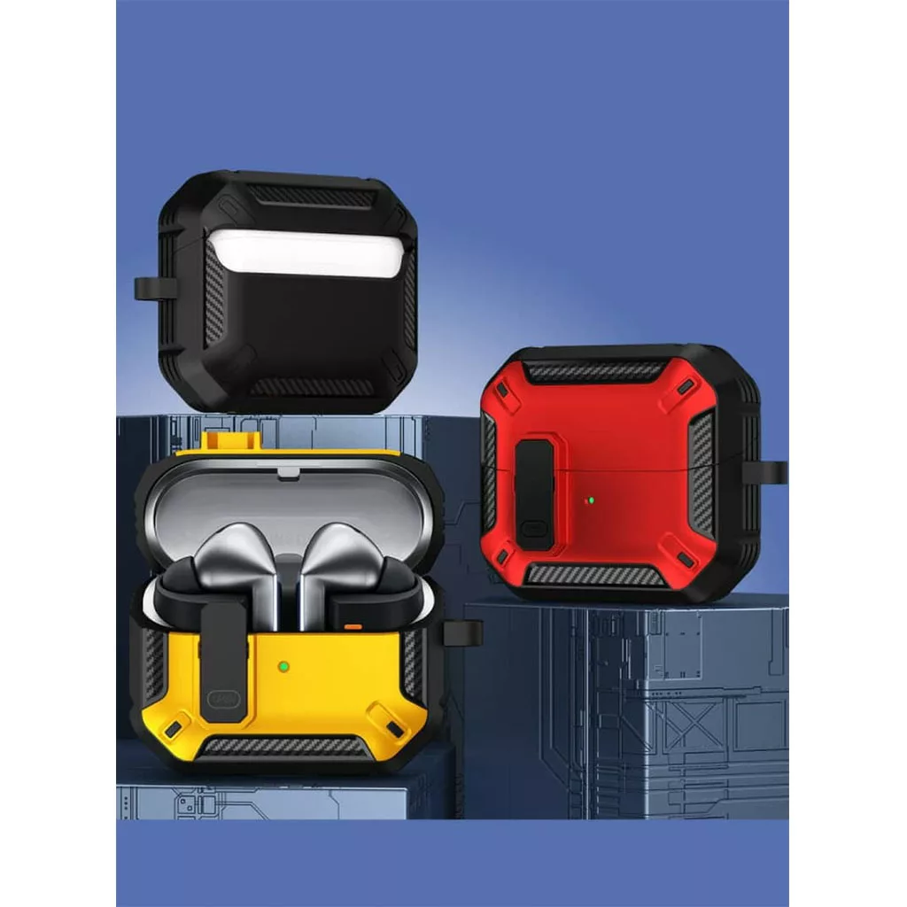 کاور اپیکوی مدل EggShell Carbon مناسب برای هدفون سامسونگ Galaxy Buds 3 / 3 Pro به همراه آویز