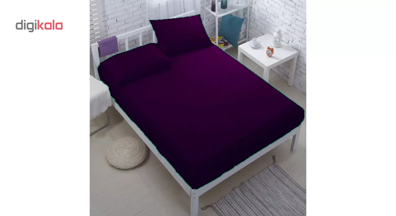 سرویس ملحفه هانی مدل Plain دو نفره سه تکه