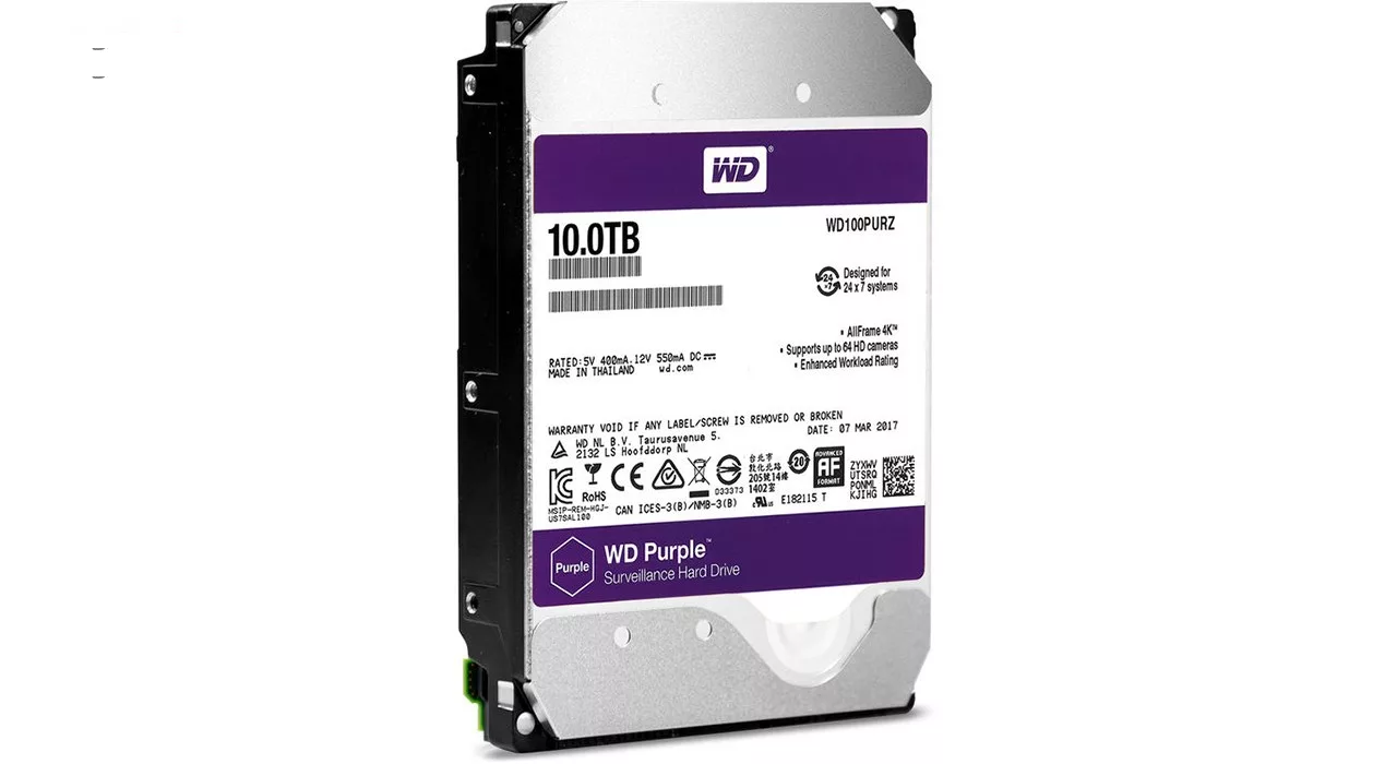 هارددیسک اینترنال وسترن دیجیتال مدل Purple WD100PURZ ظرفیت 10 ترابایت