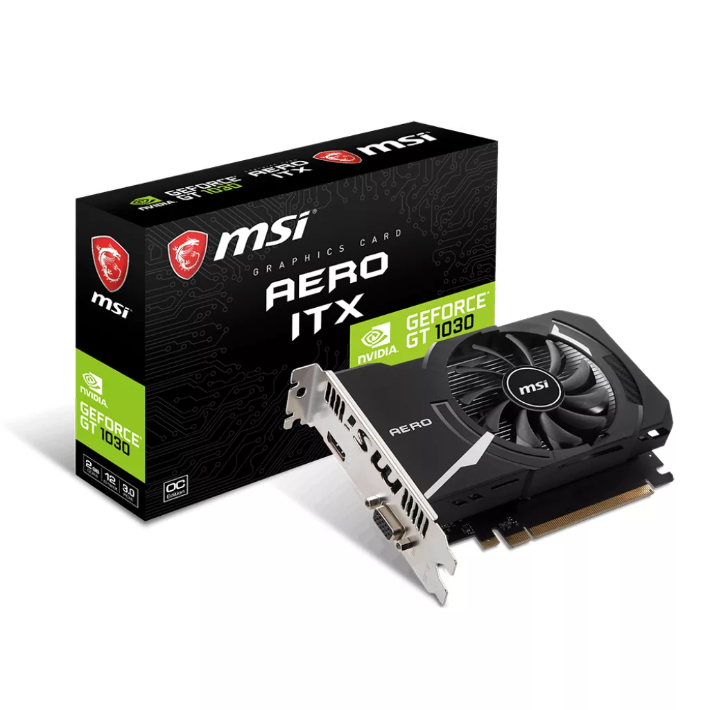 کارت گرافیک ام اس آی مدل GeForce GT 1030 AERO ITX 2GD4 OCV1