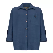 ست شومیز و شلوار رسمی زنانه السانا مدل 205705 رنگ آبی کاربنی