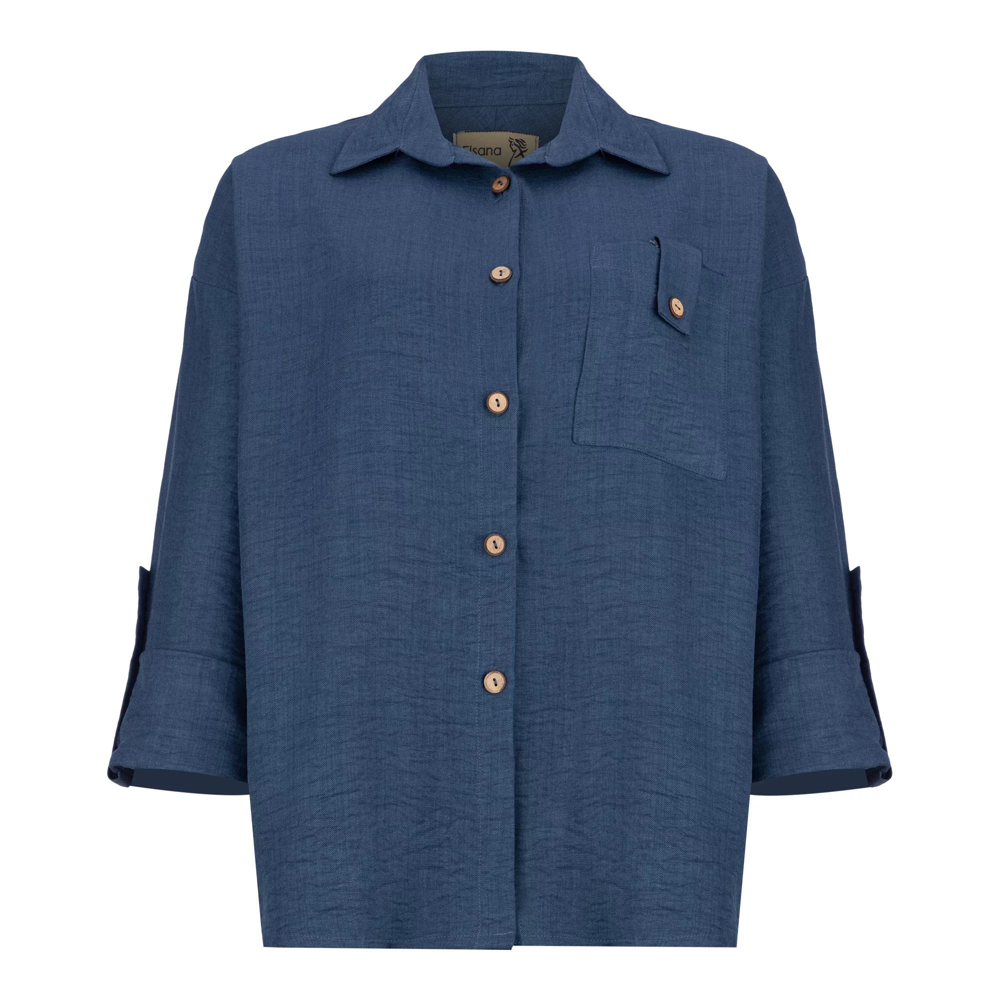 ست شومیز و شلوار رسمی زنانه السانا مدل 205705 رنگ آبی کاربنی