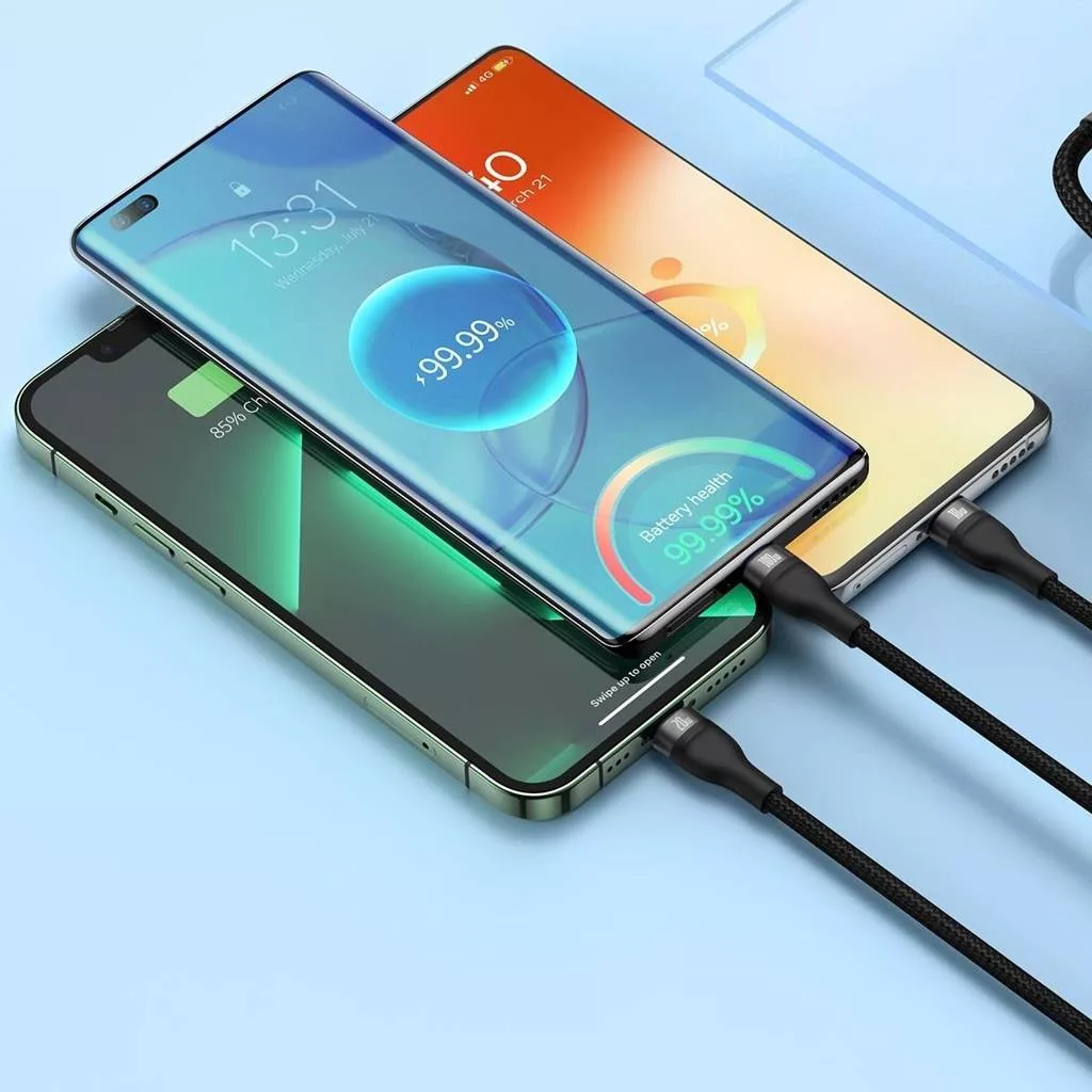 کابل تبدیل USB-C به USB-C / microUSB / لایتنینگ بیسوس مدل Flash Series II CB000004 100W طول 1.5 متر