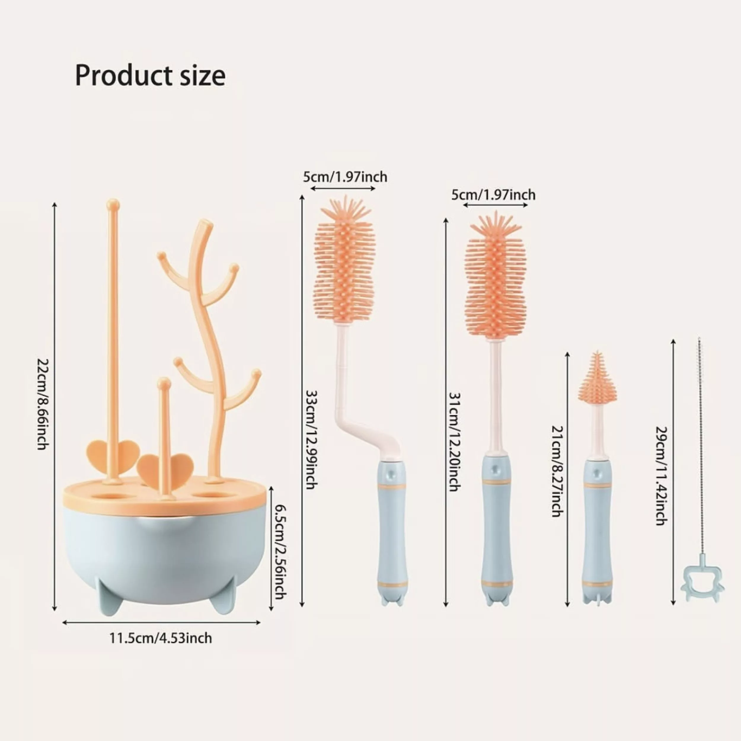برس شیشه شوی مدل نهال مجموعه 8 عددی