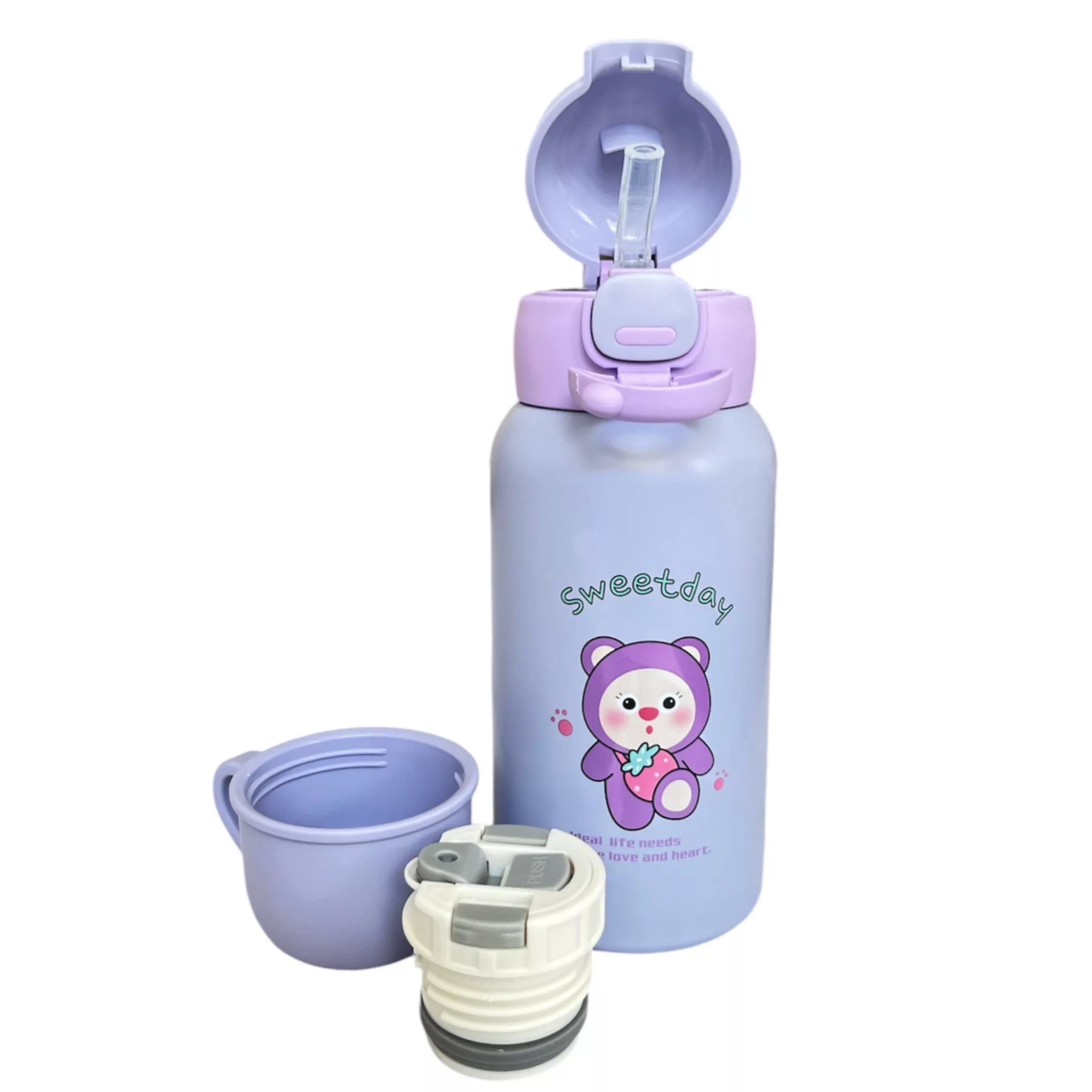 فلاسک کودک دو درب مدل تدی کد VT2721 گنجایش 0.5 لیتر