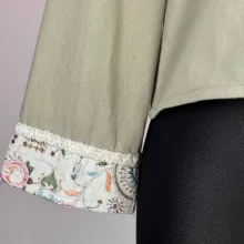 کت رسمی زنانه مدل لینن خرج کار هندی کد AK1298 رنگ سبز سدری