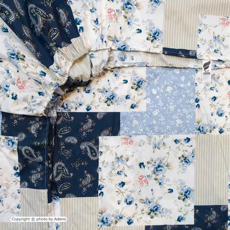 ملحفه آدنو مدل چهل تکه کد CH110 دونفره سایز 180x200 سانتی متر