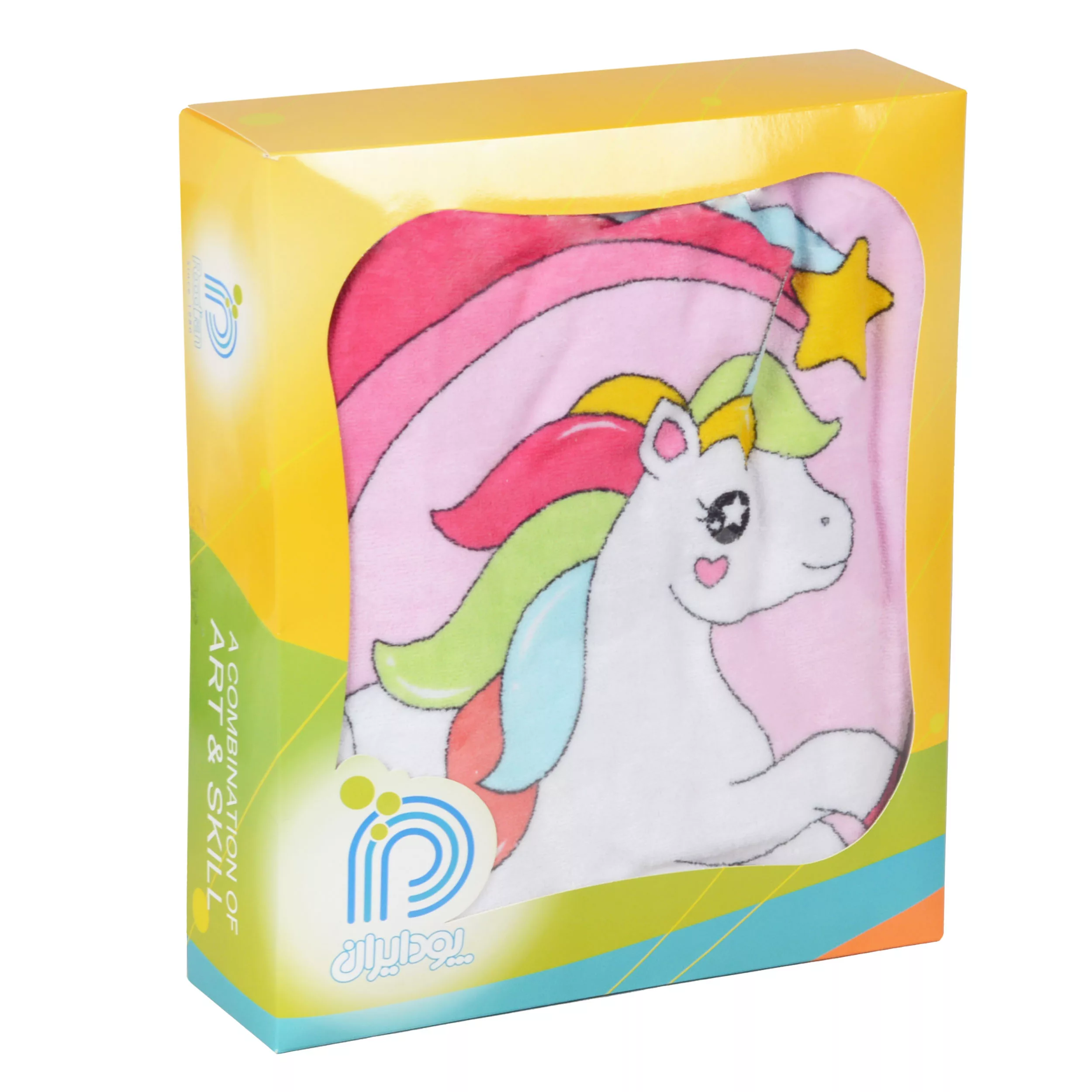 حوله پالتویی کودک پودایران طرح یونیکورن سایز 112*100 سانتی‌متر