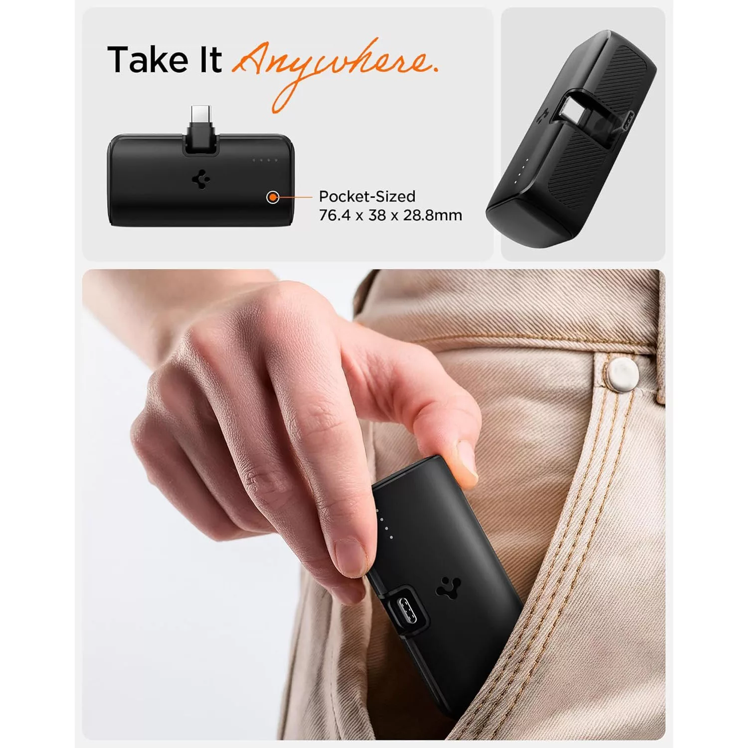 پاوربانک اسپیگن مدل EA2205 ظرفیت 5000 میلیآمپر ساعت